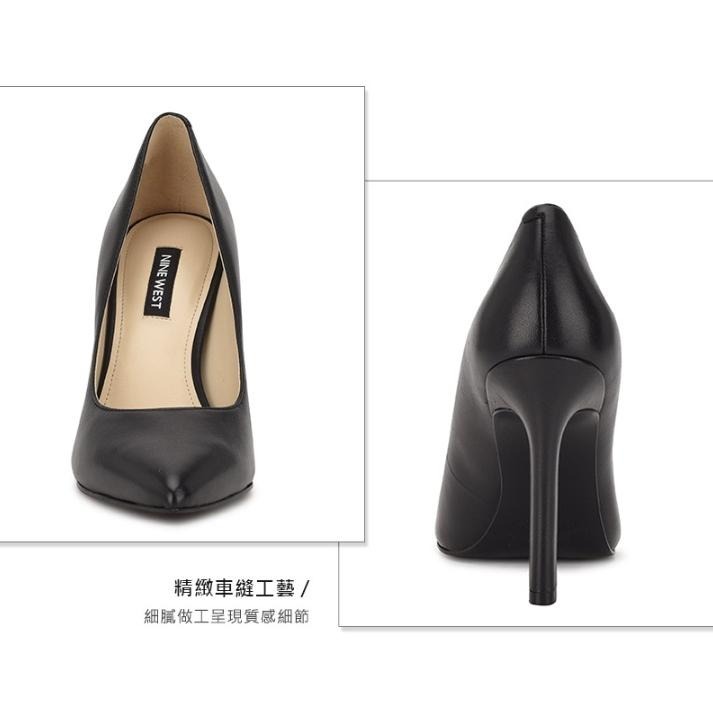 【NINE WEST】TRENDZ小羊皮尖頭高跟鞋-黑色 23.5-細節圖6