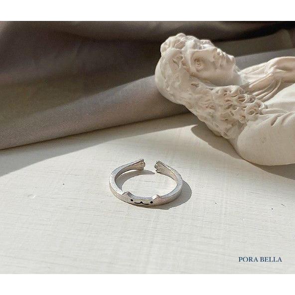 <Porabella>925純銀可愛貓咪戒指 時尚個性  韓版簡約  小眾ins設計  可調開口式 銀戒  Rings-細節圖3