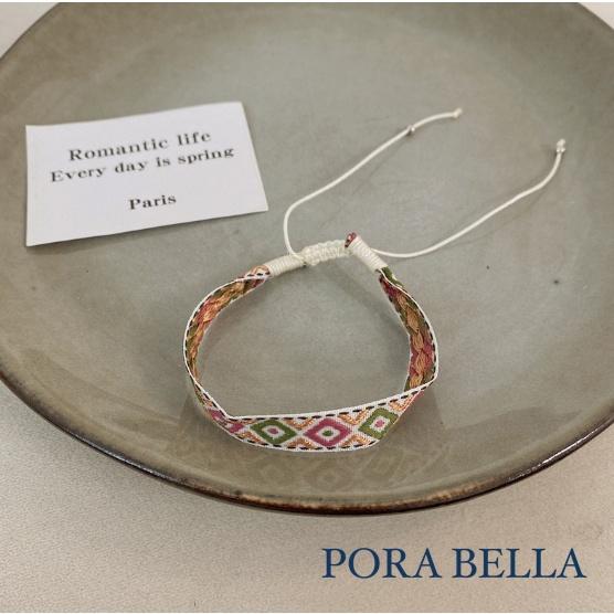 <Porabella>韓國小清新手環 刺繡手環 小碎花手繩 好運轉運手繩  幸運姻緣 好人緣紅繩手鍊 Bracelet-細節圖2