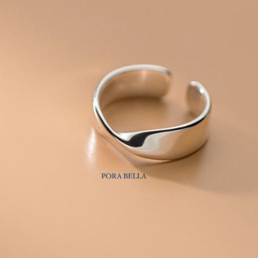 <Porabella>925純銀韓版925銀 個性簡約風扭結開口戒指 RINGS-細節圖3