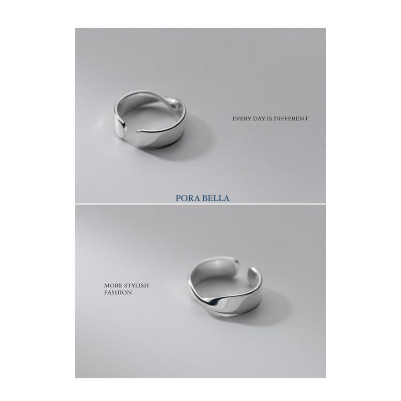 <Porabella>925純銀韓版925銀 個性簡約風扭結開口戒指 RINGS-細節圖5
