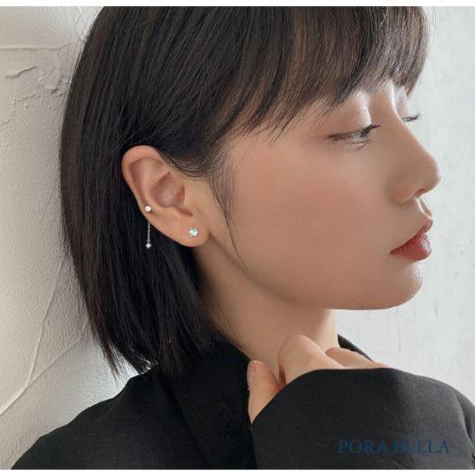 <Porabella>925純銀月光石耳環 韓國潮流設計 簡約圓球耳飾  小眾ins風輕奢氣質耳環  Earrings-細節圖5