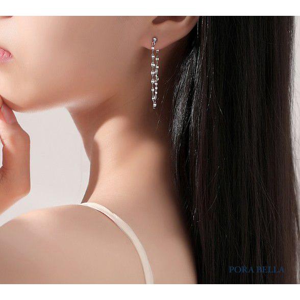 <Porabella>925純銀耳環   韓版個性設計款  中性風格  長款鏈條  輕奢流蘇耳飾品 Earrings-細節圖5