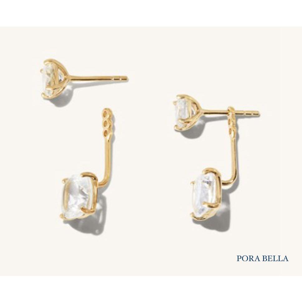 <Porabella>925純銀耳環耳釘  歐美時尚小眾ins風輕奢氣質鑽石耳環  可拆式兩種戴法  Earrings-細節圖2