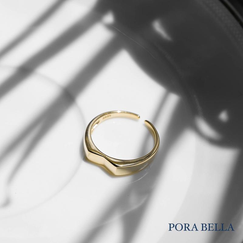 <Porabella>925純銀造型戒指 混搭風氣質線條簡約開口戒指 可調節式戒指 RINGS-細節圖5