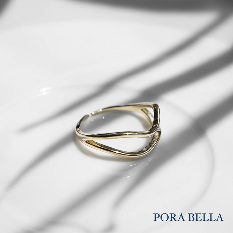 <Porabella>925純銀造型戒指 混搭風氣質線條簡約開口戒指 可調節式戒指 RINGS-細節圖7