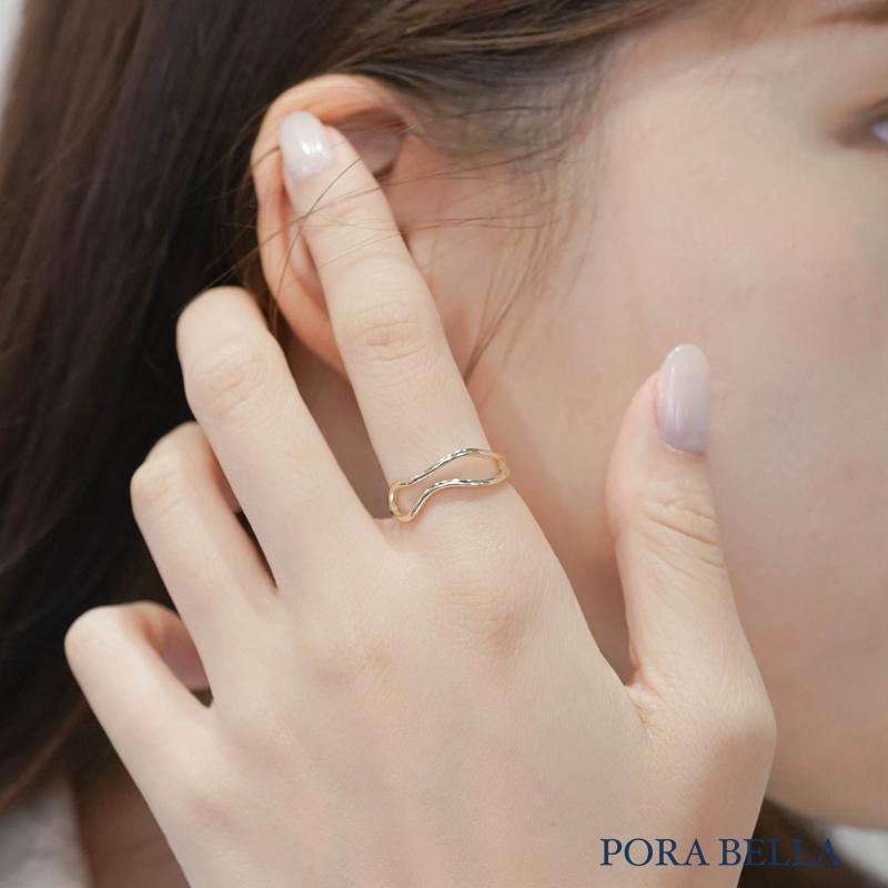 <Porabella>925純銀造型戒指 混搭風氣質線條簡約開口戒指 可調節式戒指 RINGS-細節圖8