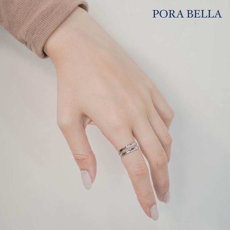 <Porabella>925純銀簡約氣質ins風戒指 設計款線條個性開口戒指 RINGS-細節圖5