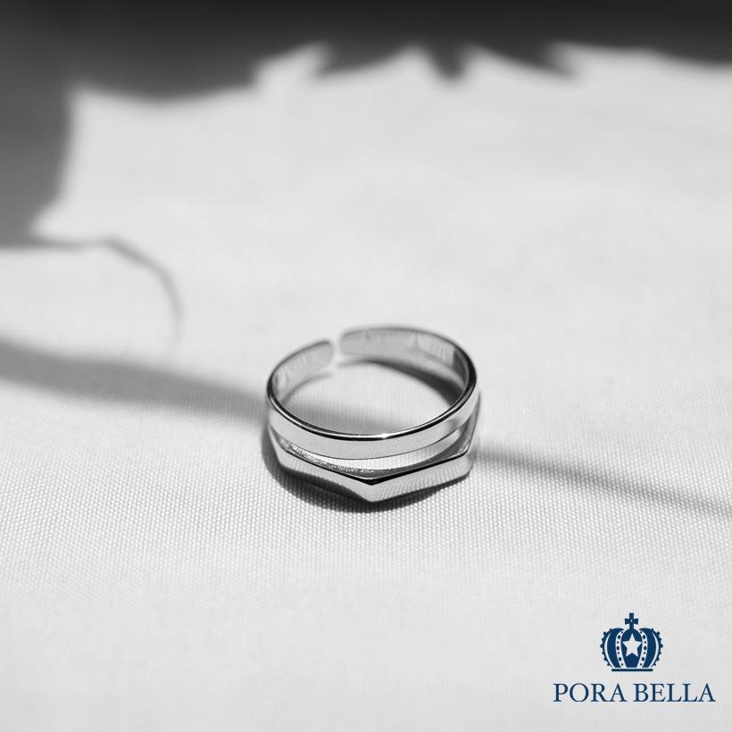 <Porabella>925純銀簡約氣質ins風戒指 設計款線條個性開口戒指 RINGS-細節圖6