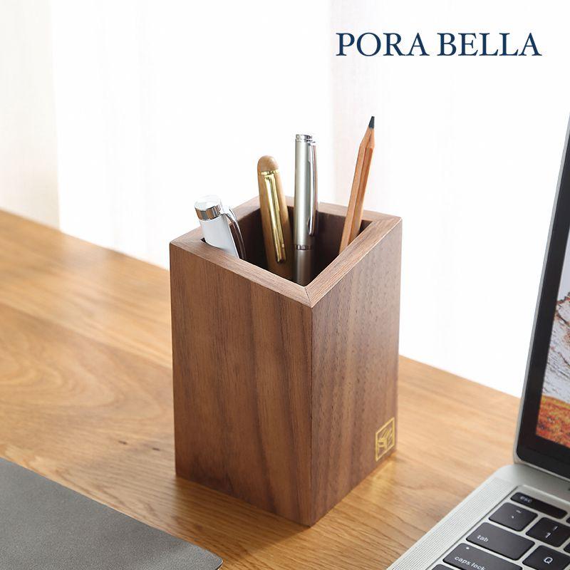 <Porabella>2022新款木質紋路多功能收納筒 刷具收納 化妝品眉筆收納 北歐風格木質收納筒 木質筆筒-細節圖7