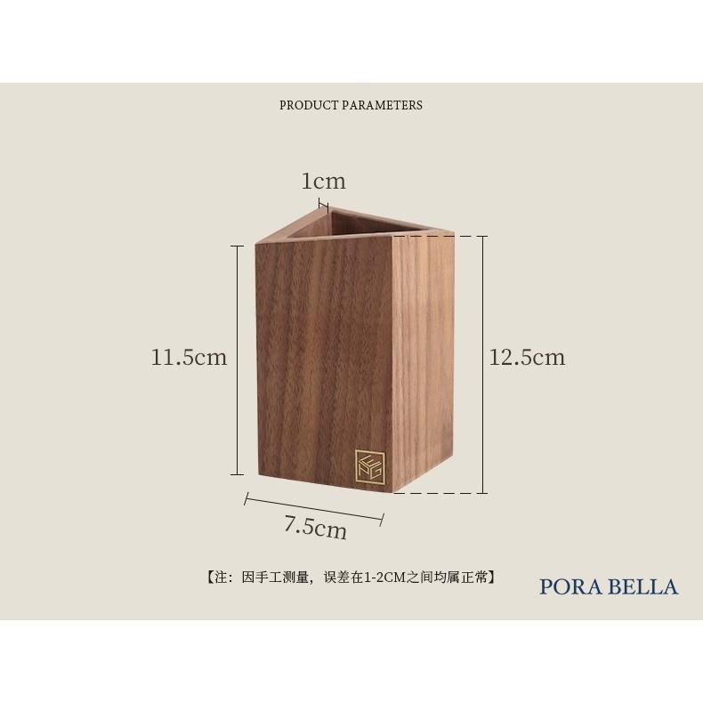 <Porabella>2022新款木質紋路多功能收納筒 刷具收納 化妝品眉筆收納 北歐風格木質收納筒 木質筆筒-細節圖9