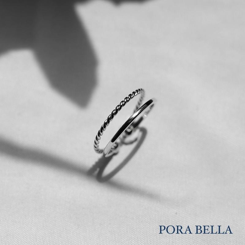 <Porabella>925純銀韓版雙層戒指 設計款歐美風螺旋個性開口戒指 可調節式戒指 金色/銀色 RINGS-細節圖8