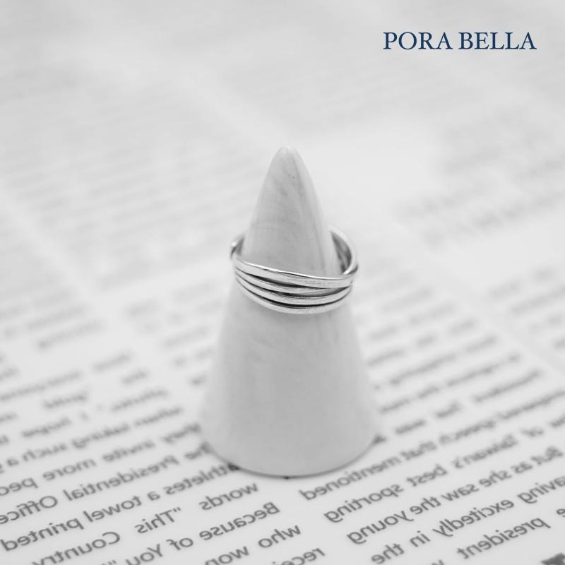 <Porabella>925純銀韓版925銀 個性款交錯線條開口戒指 RINGS-細節圖5