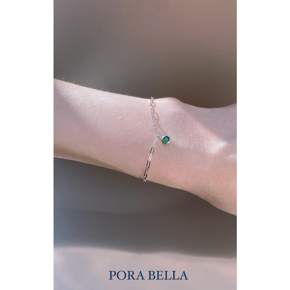 <Porabella>925純銀手鍊手環 祖母綠寶石手鍊 森林系少女氣質 手鍊 ins風 Bracelets-細節圖2