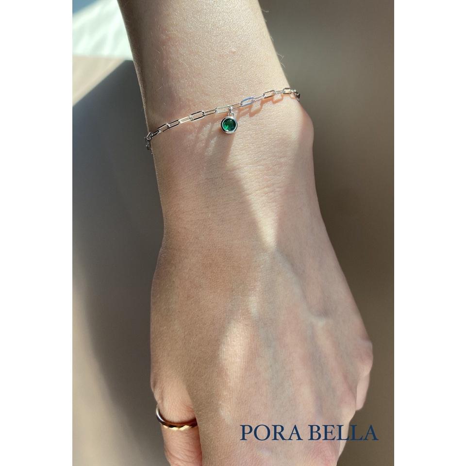 <Porabella>925純銀手鍊手環 祖母綠寶石手鍊 森林系少女氣質 手鍊 ins風 Bracelets-細節圖3