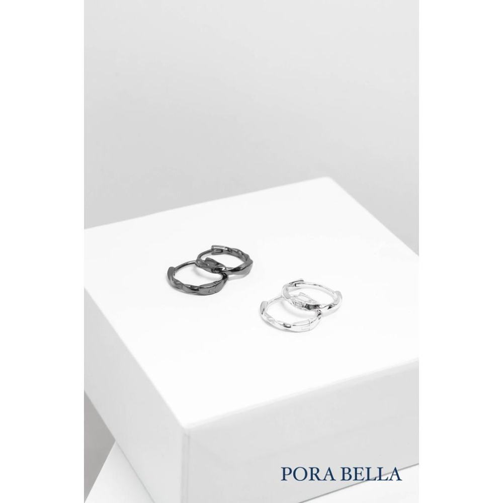 <Porabella>S925純銀光身亮面扭線耳扣  簡約有型黑金白金 男女通用 生日禮物 Earring (12mm)-細節圖4