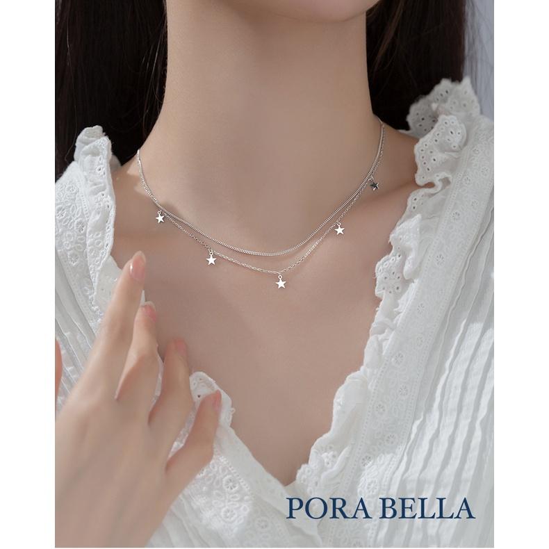 <Porabella>925純銀星星雙鍊項鍊 小眾設計款ins風 情人節禮物 生日禮物 2022新款 Necklace-細節圖2