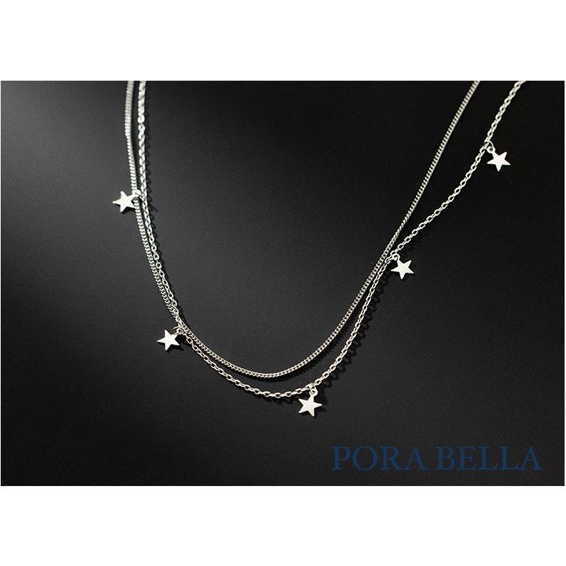 <Porabella>925純銀星星雙鍊項鍊 小眾設計款ins風 情人節禮物 生日禮物 2022新款 Necklace-細節圖3