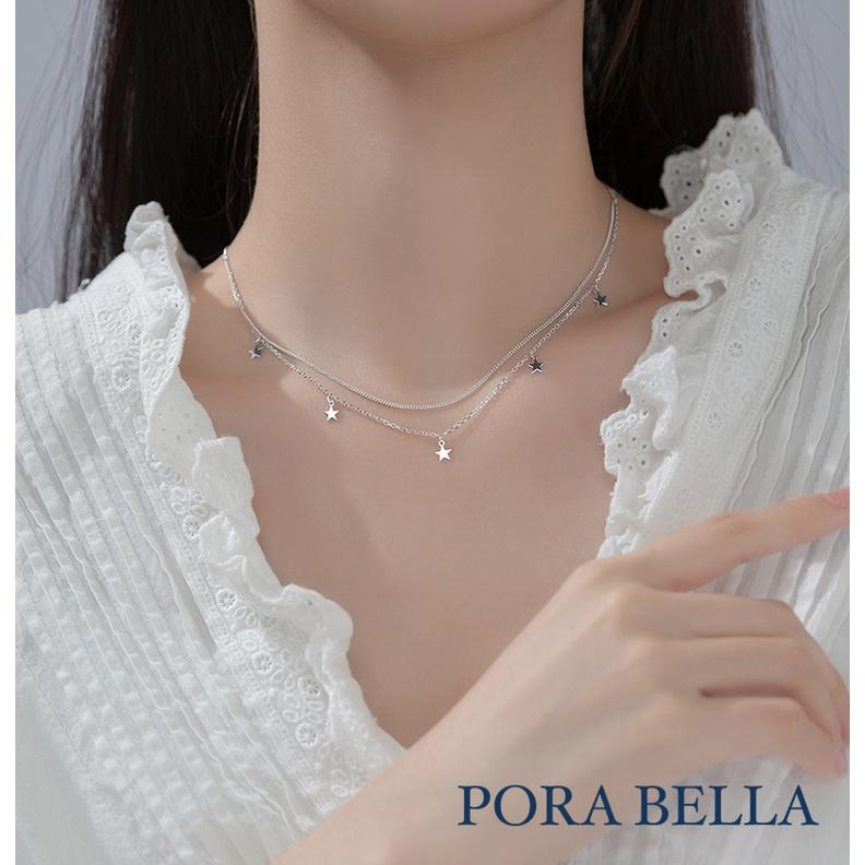 <Porabella>925純銀星星雙鍊項鍊 小眾設計款ins風 情人節禮物 生日禮物 2022新款 Necklace-細節圖4