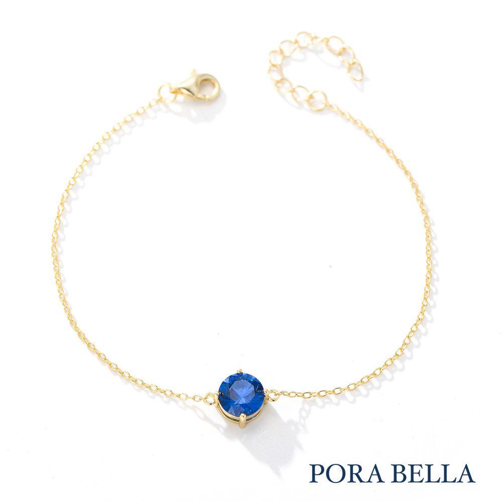 <Porabella>925純銀藍寶白寶鋯石手鍊 告白禮物 情人節禮物 送女友 銀飾 Bracelets-細節圖2