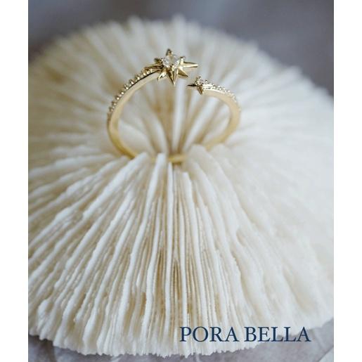 <Porabella>925純銀八角星鋯石戒指 可調節式戒指 星星鑽石戒指 ins風時尚開口式戒指 RINGS-細節圖3