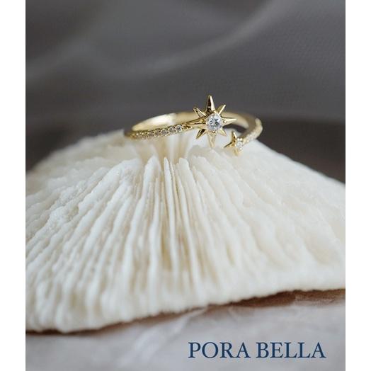<Porabella>925純銀八角星鋯石戒指 可調節式戒指 星星鑽石戒指 ins風時尚開口式戒指 RINGS-細節圖7