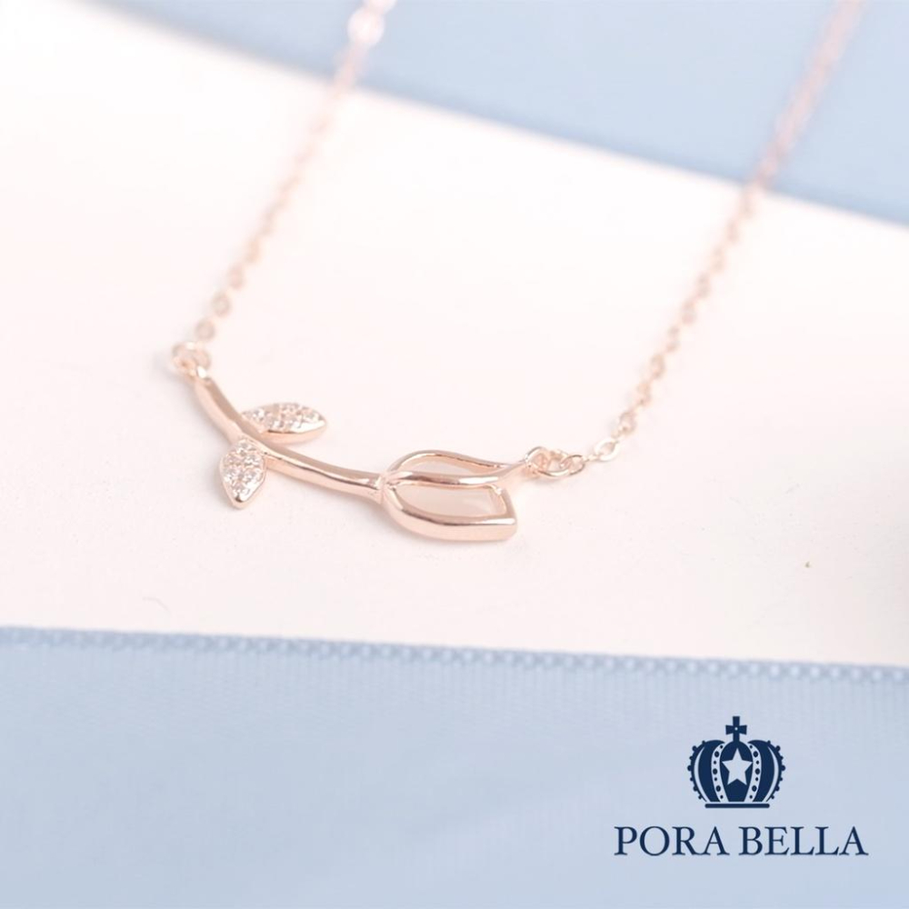 <Porabella>925純銀花朵項鍊 小眾設計款ins風 情人節禮物 生日禮物 玫瑰花項鍊 Necklace-細節圖2