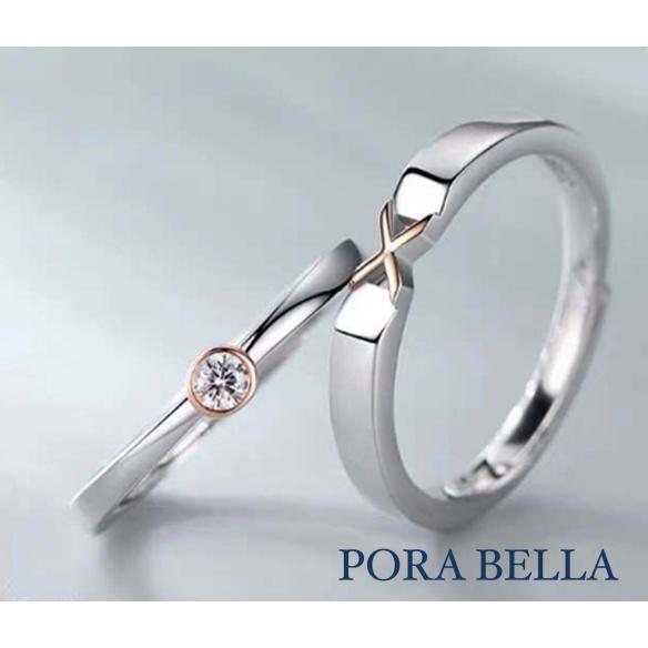 <Porabella>925純銀xoxo男女情侶對戒  情人節禮物可調開口式對戒 Couple Rings <一對販售>-細節圖3