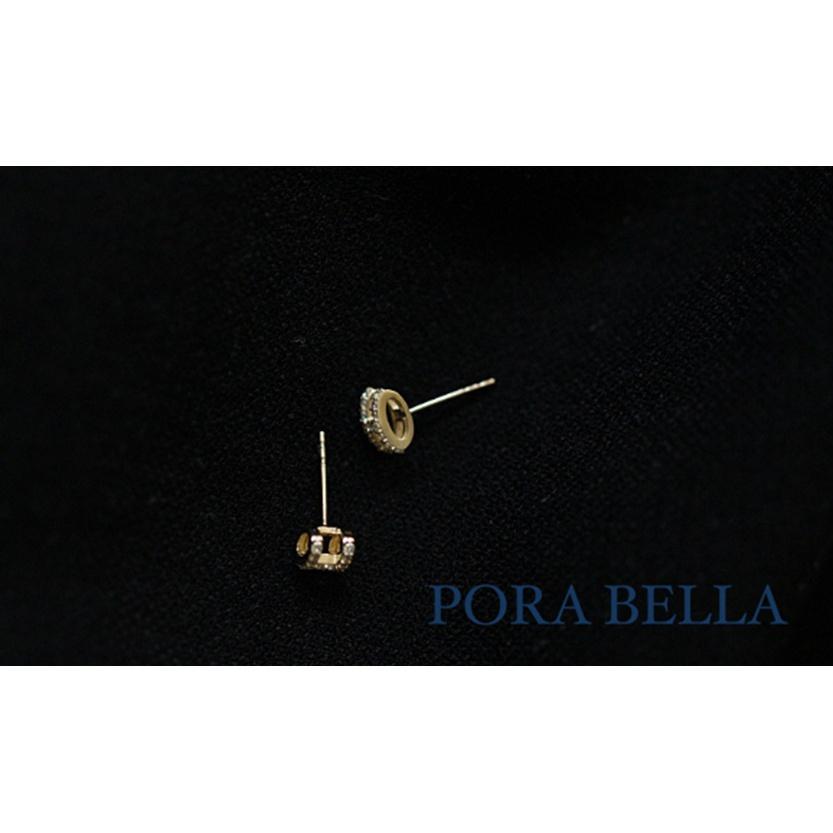 <Porabella>925純銀單鑽鋯石耳環 H耳環 小眾ins風輕奢氣質鑽石耳扣 金色穿洞式耳環  Earrings-細節圖6