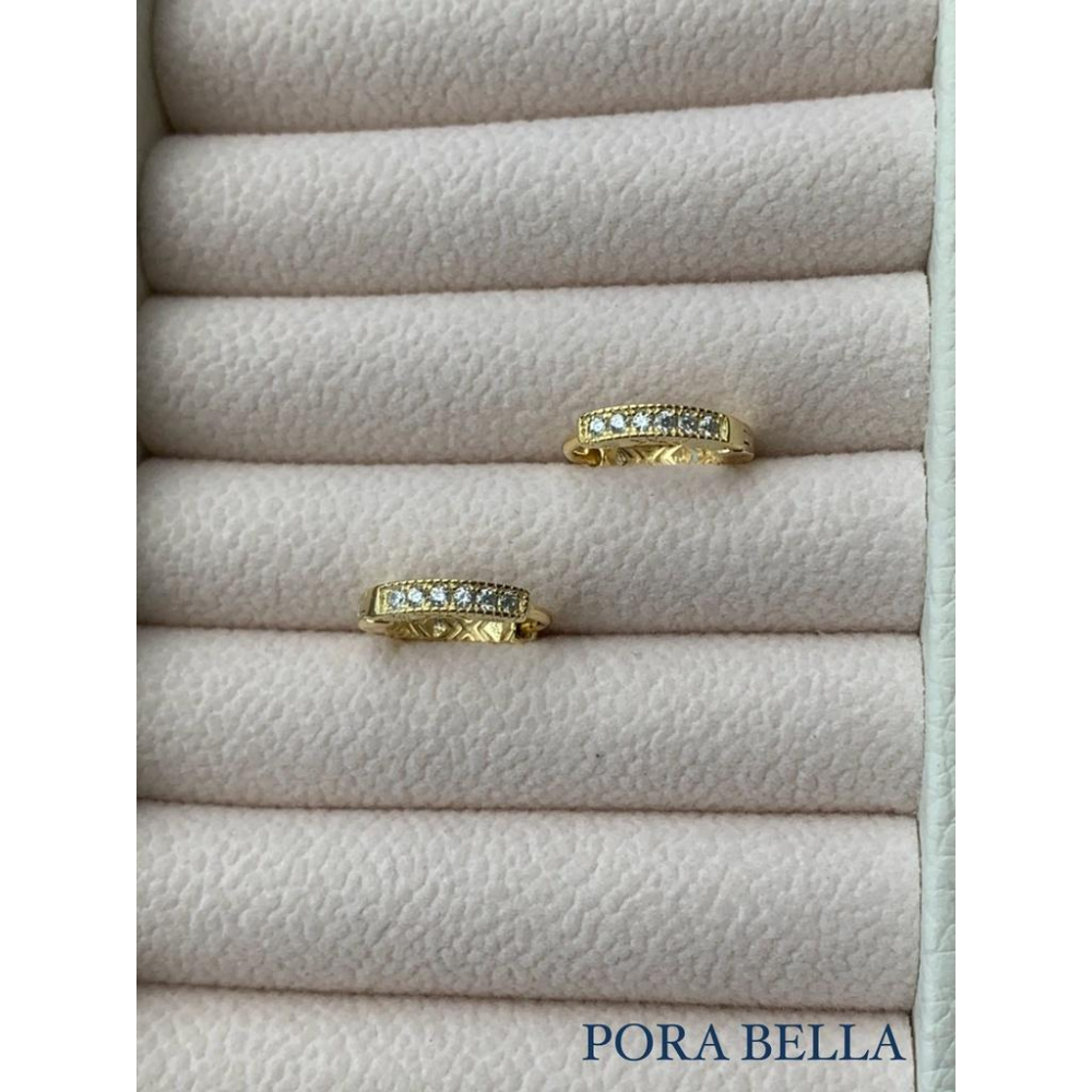 <Porabella>925純銀單鑽鋯石耳環 小眾ins風輕奢氣質鑽石耳扣 金色穿洞式耳環  Earrings-細節圖5