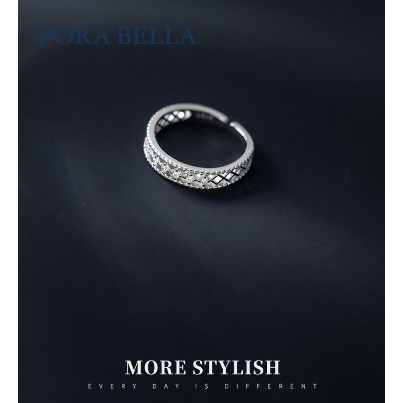<Porabella>925純銀鋯石戒指 小眾私藏設計款 可調開口式 銀戒 Rings-細節圖4
