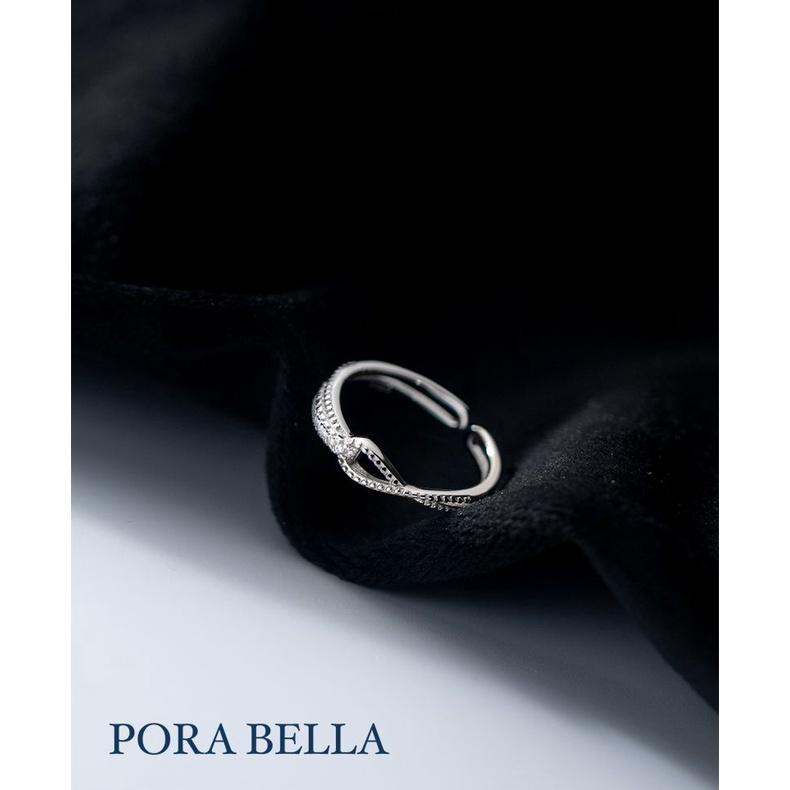 <Porabella>925純銀鋯石戒指 設計感 簡約韓風 超百搭 可調開口式 銀戒 2色可選 Rings-細節圖2