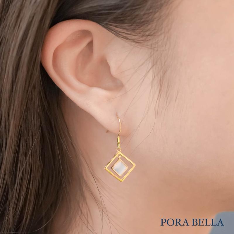 <Porabella>925純銀耳環 掛勾式 簡約幾何 時尚氣質韓風 不規則小眾 Earrings-細節圖7