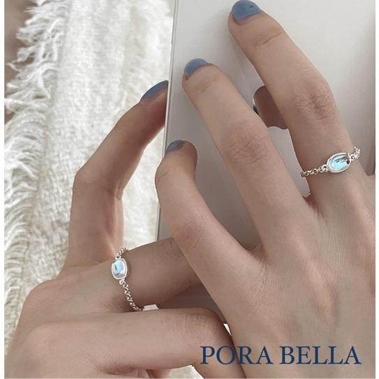 <Porabella>925純銀韓版月光石可調節式戒指 氣質ins風小眾設計風格 RINGS-細節圖7
