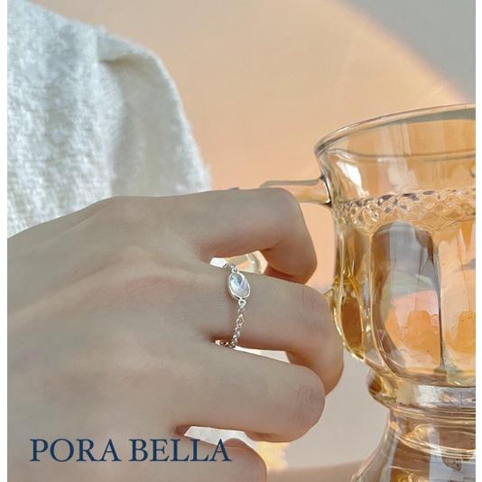 <Porabella>925純銀韓版月光石可調節式戒指 氣質ins風小眾設計風格 RINGS-細節圖8