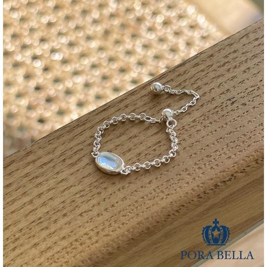 <Porabella>925純銀韓版月光石可調節式戒指 氣質ins風小眾設計風格 RINGS-細節圖9