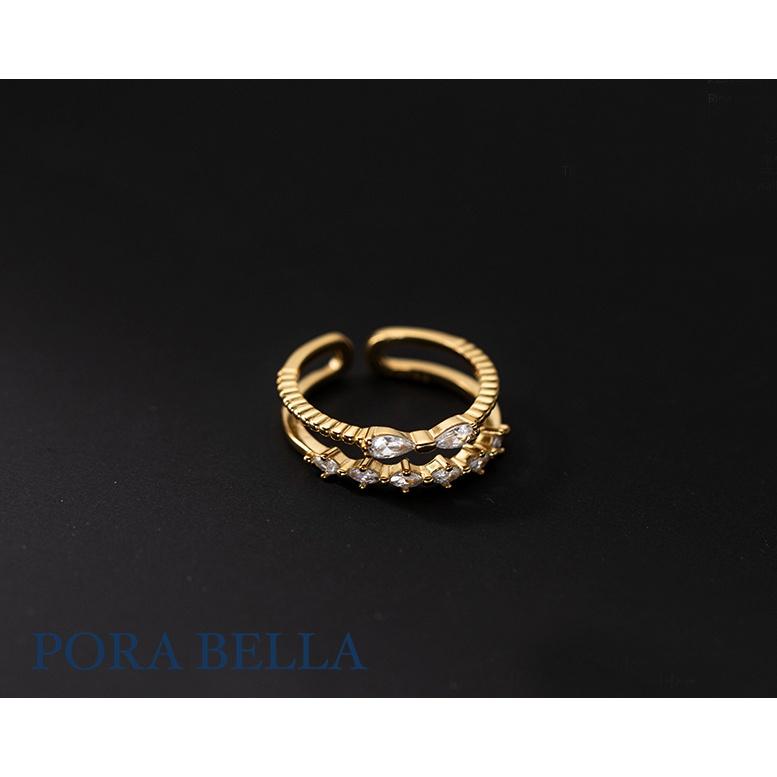 <Porabella>925純銀鋯石戒指 簡約韓風 超百搭 可調開口式純銀戒指  Rings-細節圖3