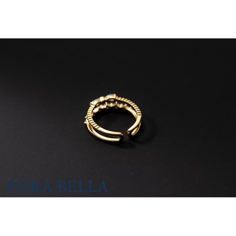 <Porabella>925純銀鋯石戒指 簡約韓風 超百搭 可調開口式純銀戒指  Rings-細節圖5