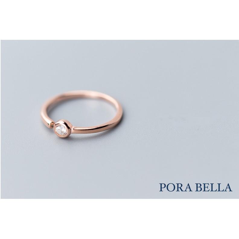 <Porabella>925純銀鋯石戒指 優雅 單鑽  可調開口式 純銀戒指 Rings-細節圖4