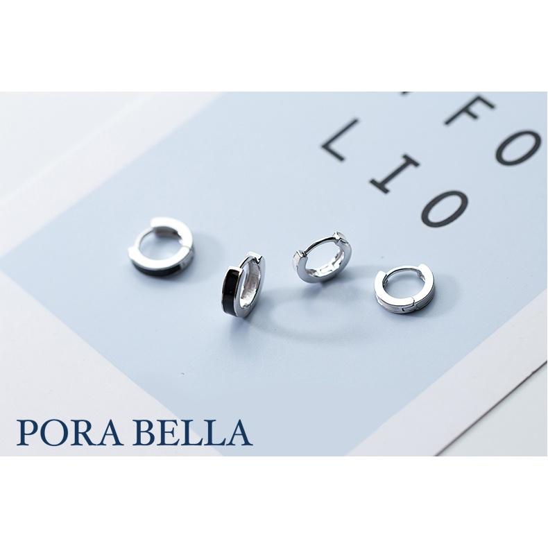 <Porabella>925純銀耳環 個性帥氣 黑白情侶款 韓風百搭 穿洞式耳環 Earrings-細節圖3