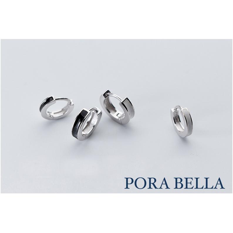 <Porabella>925純銀耳環 個性帥氣 黑白情侶款 韓風百搭 穿洞式耳環 Earrings-細節圖4