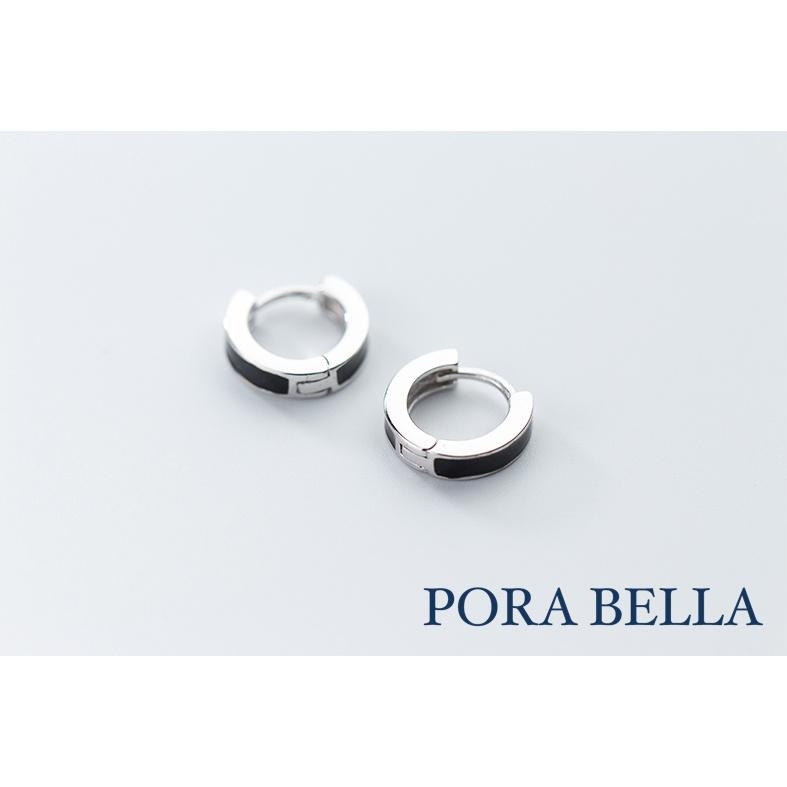 <Porabella>925純銀耳環 個性帥氣 黑白情侶款 韓風百搭 穿洞式耳環 Earrings-細節圖5