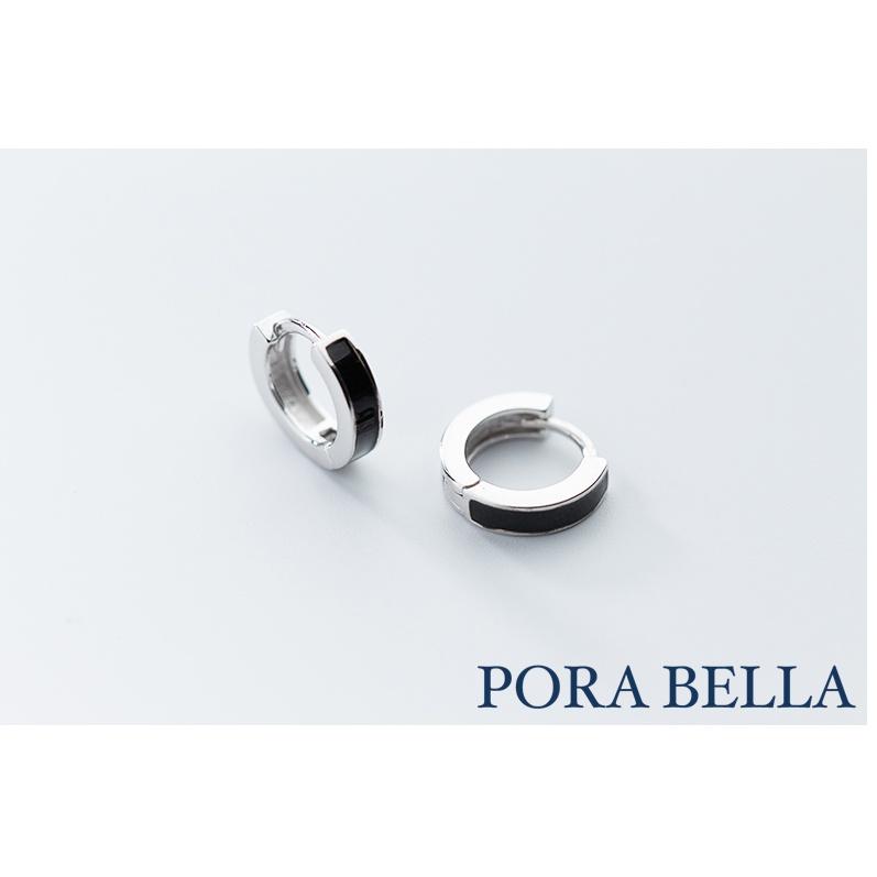 <Porabella>925純銀耳環 個性帥氣 黑白情侶款 韓風百搭 穿洞式耳環 Earrings-細節圖6