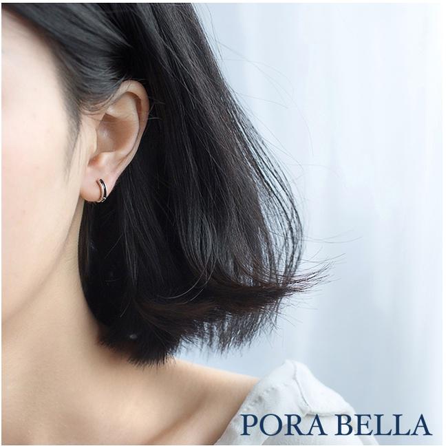 <Porabella>925純銀耳環 個性帥氣 黑白情侶款 韓風百搭 穿洞式耳環 Earrings-細節圖8