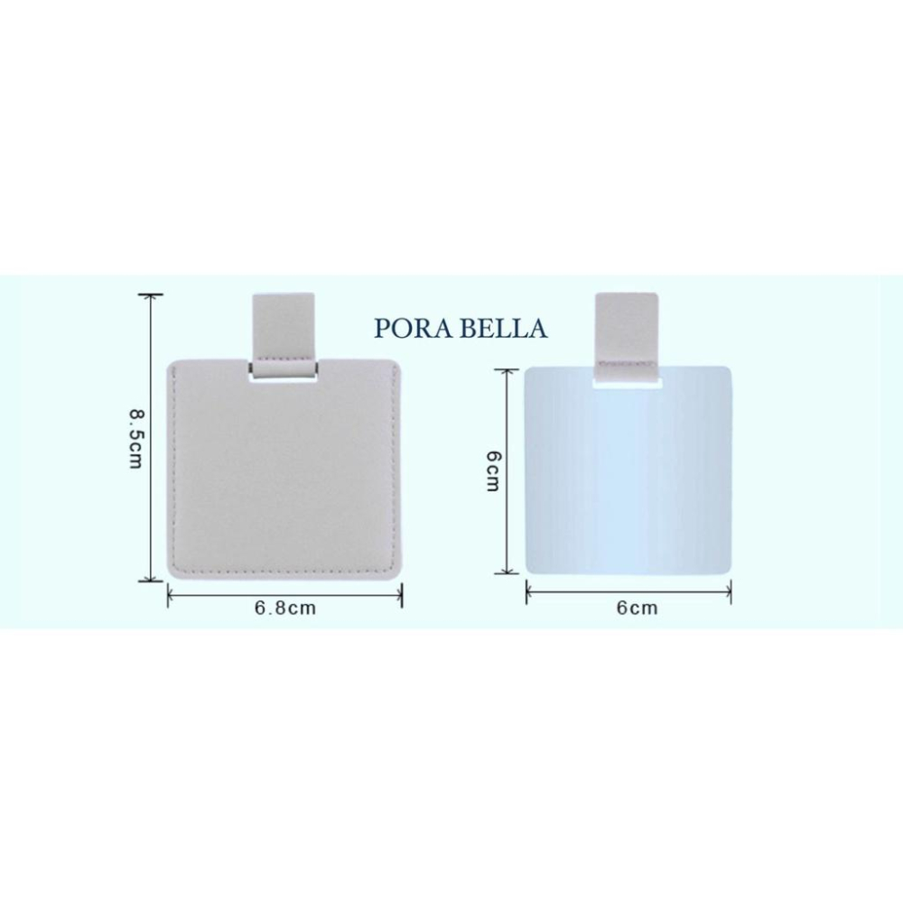 <Porabella>訂製款隨身鏡 皮革隨身鏡 超可愛隨身鏡 粉色灰色米白色 三色可選 攜帶方便-細節圖8