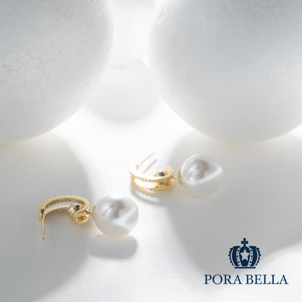 <Porabella>925銀針鋯石珍珠耳環  超值三種戴法  Earrings in 3 ways-細節圖2