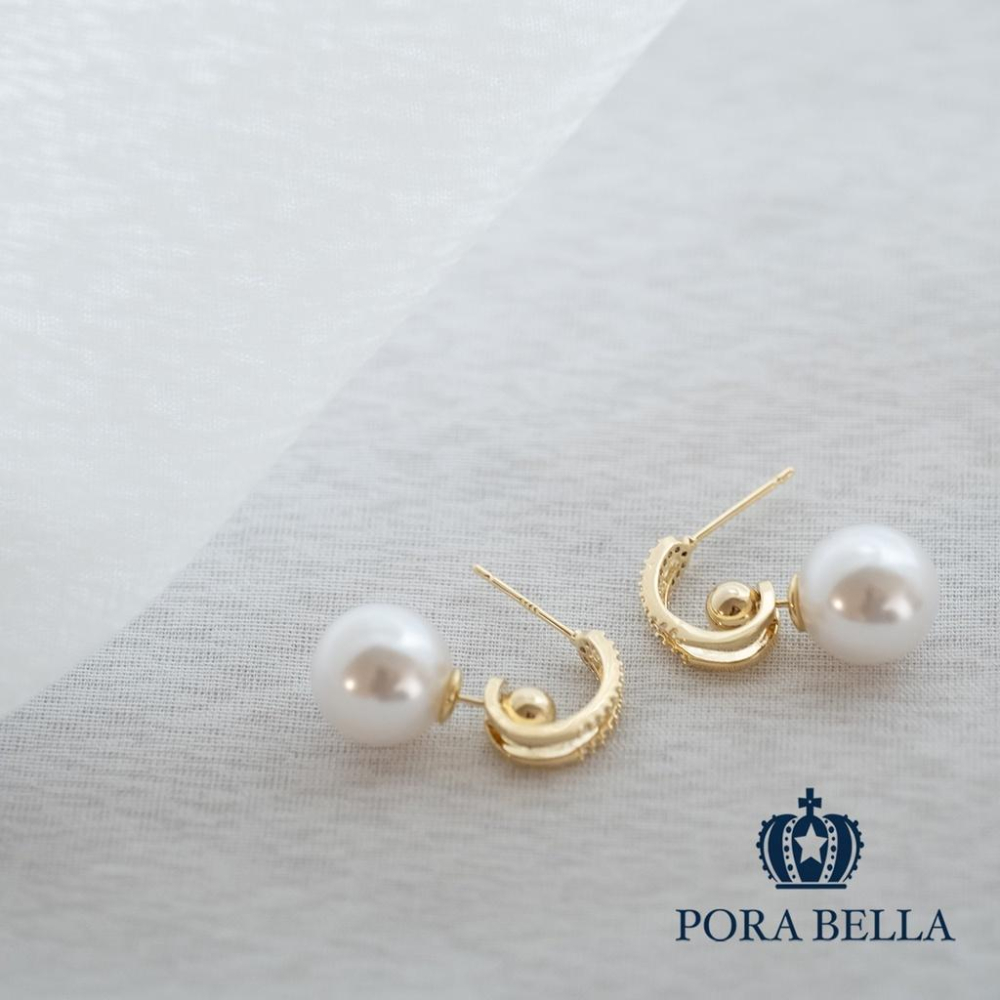 <Porabella>925銀針鋯石珍珠耳環  超值三種戴法  Earrings in 3 ways-細節圖3