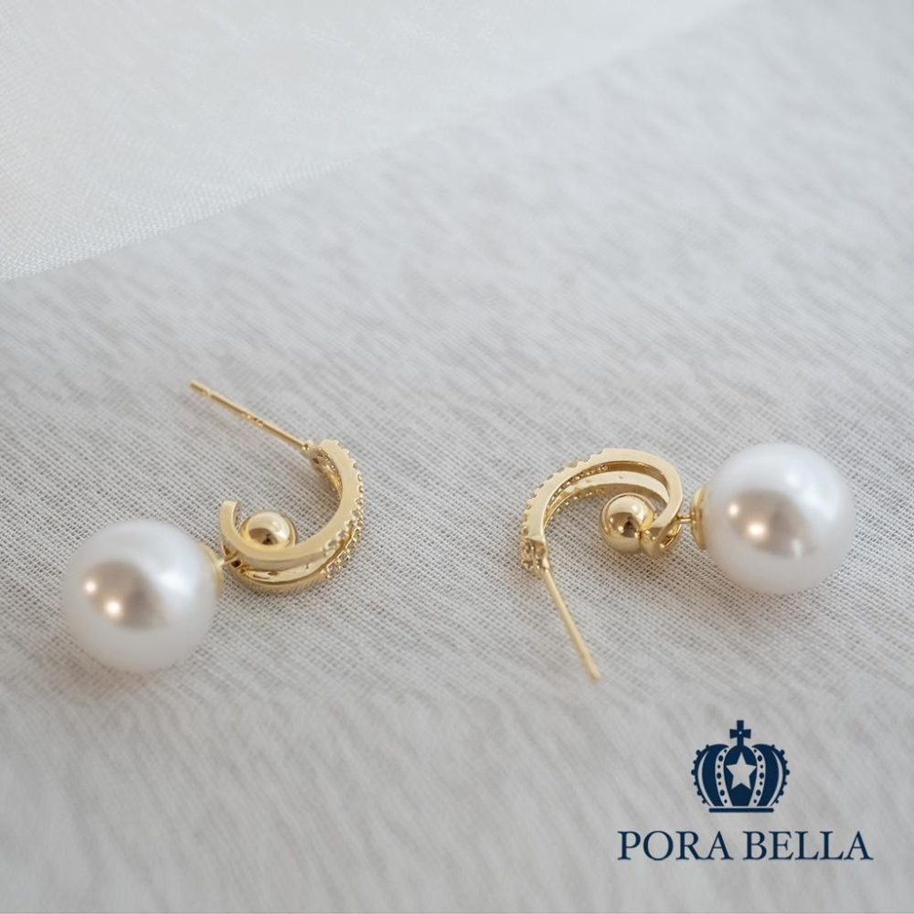 <Porabella>925銀針鋯石珍珠耳環  超值三種戴法  Earrings in 3 ways-細節圖4