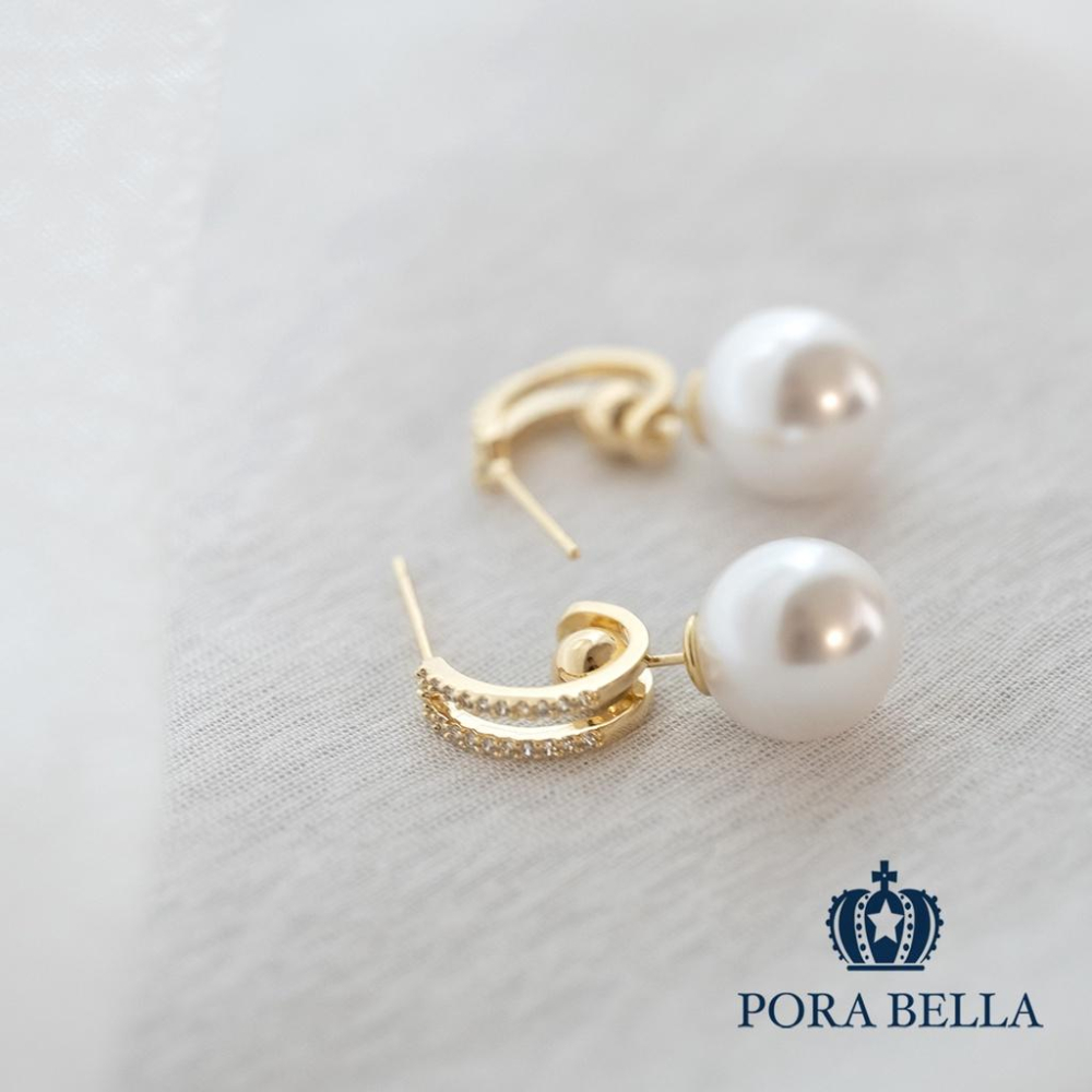 <Porabella>925銀針鋯石珍珠耳環  超值三種戴法  Earrings in 3 ways-細節圖5