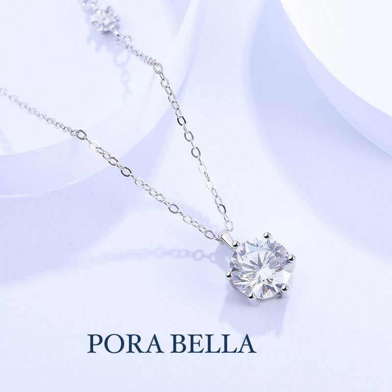 <Porabella>925純銀鋯石項鍊 幾何 貴氣 焦點 燦爛 純銀項鍊 Necklace-細節圖5